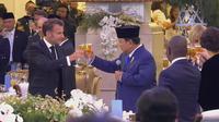 Presiden Prabowo Subianto menggelar gala dinner atau jamuan makan malam kenegaraan bersama Presiden Prancis, Emmanuel Macron dan istrinya, Brigitte Macron di Istana Negara Jakarta, Rabu (28/5/2025) (Youtube Sekretariat Presiden)