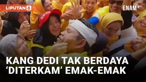 VIDEO: Kang Dedi Mulyadi Pasrah Dicium Sekelompok Emak-emak