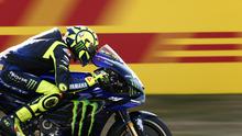 Valentino Rossi saat di MotoGP Belanda. (AP Photo/Peter Dejong)