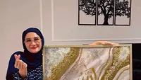Natalie Sarah saat bikin resin art (Sumber: Instagram/natalie_sarahs)