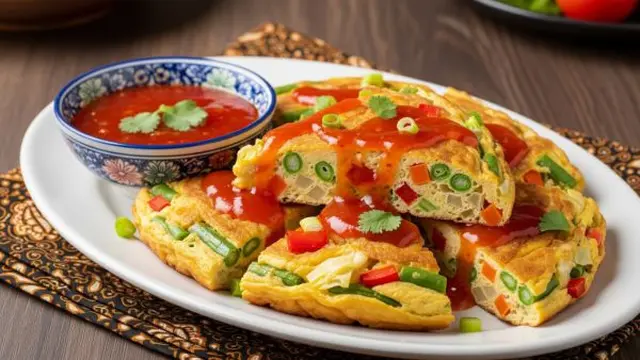 Dadar Tahu Sayur Saus Asam Manis