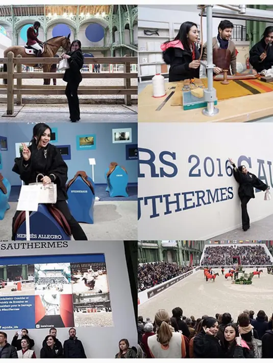 "Hermes Horse Jumping Race Championship Intl CSI5 #SautHermes at Grand Palais" tulis Syahrini. (Instagram/@princessyahrini)