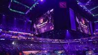 Suasana turnamen Dota 2 The International 2019, di Mercedes-Benz Arena, Shanghai, China.  (AFP / STR)