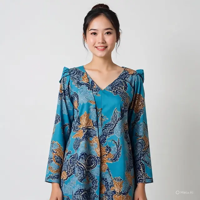 Tunik Batik Lengan Panjang Wanita