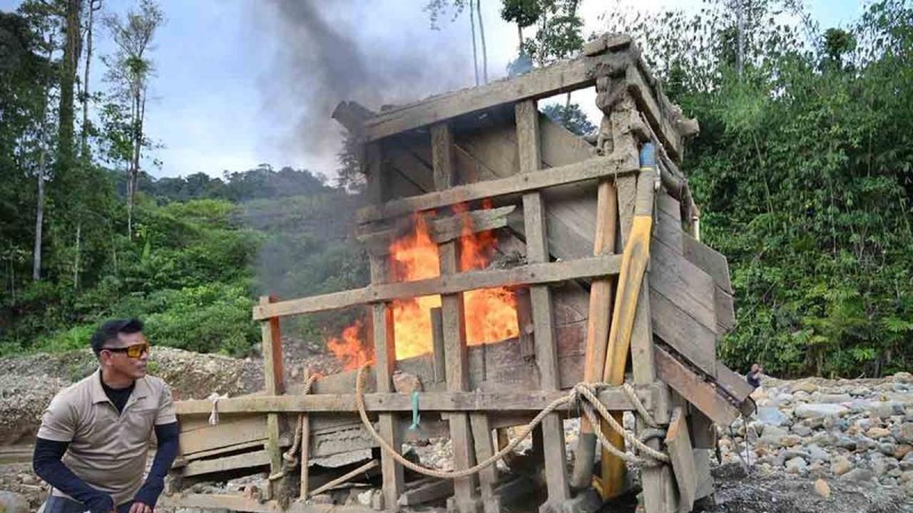Polres Pidie Tertibkan Tambang Emas Ilegal di Geumpang, Aceh