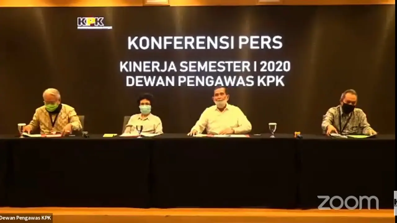 Konferensi pers kinerja Dewan Pengawas KPK