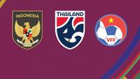 Timnas Indonesia, Thailand, dan Vietnam. (Bola.com/Adreanus Titus)