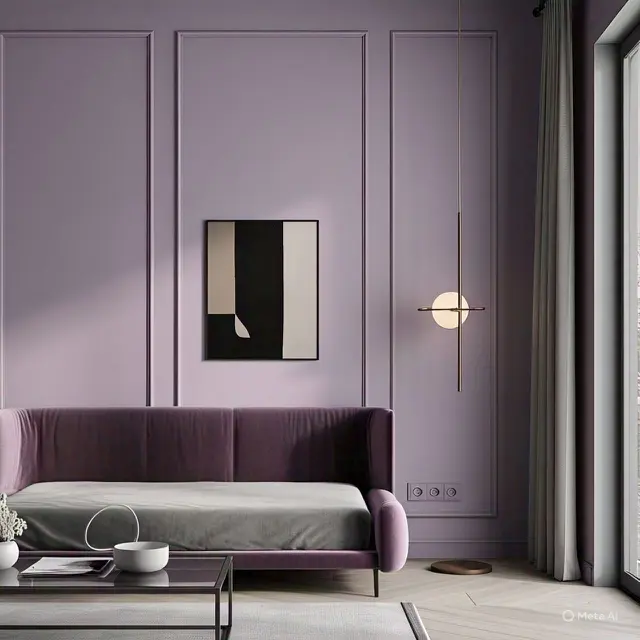 Desain Interior Kamar Minimalis dengan warna Cat Lavender Muda