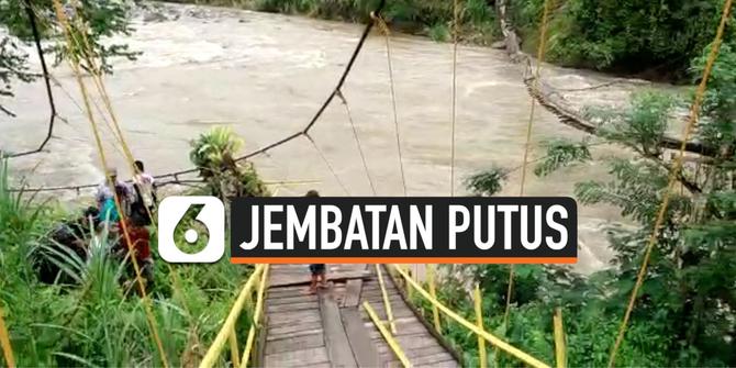 VIDEO: Jembatan Gantung di Bengkulu Putus, 10 Tewas