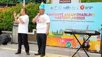 Kepala Seksi Penilaian Subdirektorat Pembinaan Pendidikan Khusus, Ngadirin, sebut pemerintah akan jamin semua anak difabel dapat mengenyam pendidikan. Hal ini disampaikan dalam Kampanye ASEAN Enabling Masterplan 2025. Jakarta Pusat, Minggu (23/2/2020).