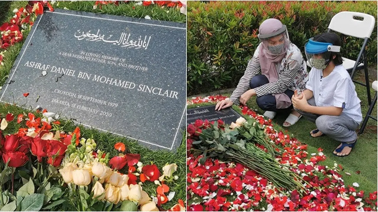 6 Momen BCL Ziarah ke Makam Ashraf Sinclair, Penampilan Hijabnya Curi Perhatian