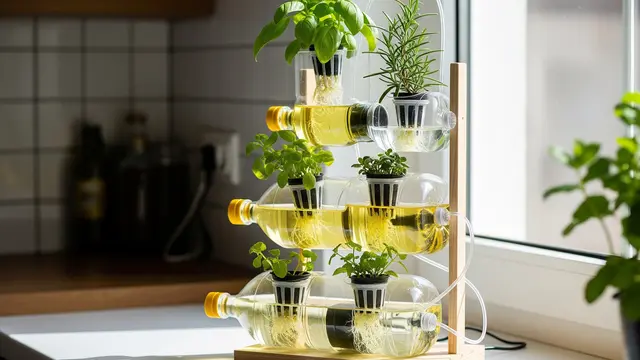 Sistem Hidroponik Sederhana dengan Botol Minyak Goreng Bekas