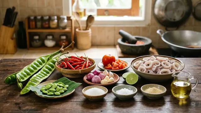 Bahan Cumi Tumis Petai