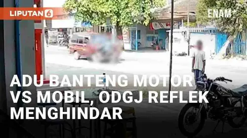 VIDEO: Detik-Detik Adu Banteng Motor vs Mobil di Banyuwangi, Tingkah Seorang Pria Disorot