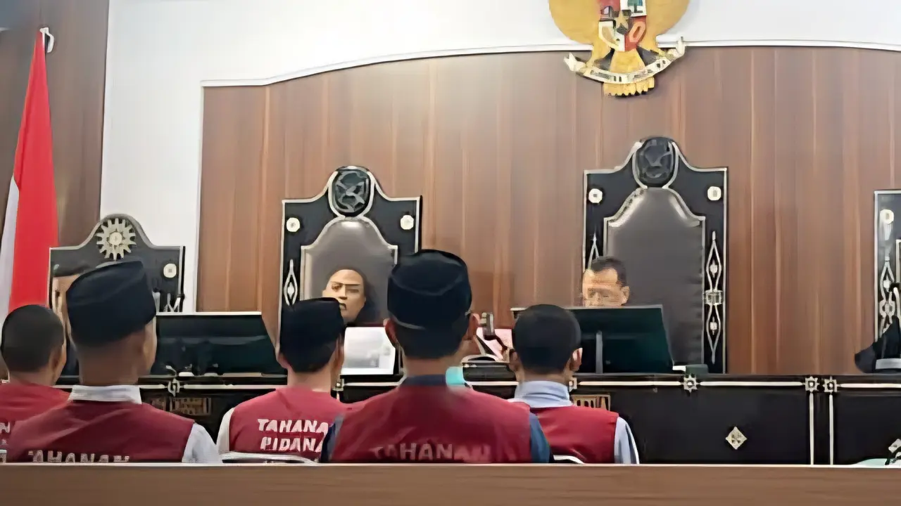 Sidang lima terdakwa di PN Mataram (Istimewa)