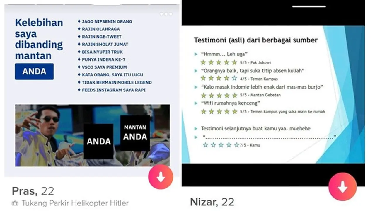 Profil Tinder Kocak (Sumber: Twitter/askmenfess)