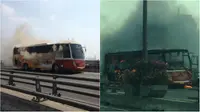 Bus Warga Baru Terbakar di Tol Cempaka Putih