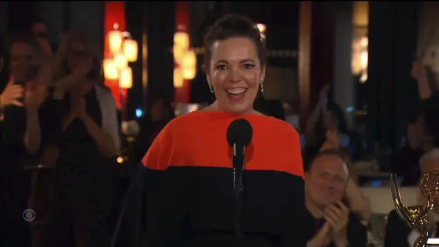 Olivia Colman dalam Emmy Awards 2021. (Television Academy via AP)