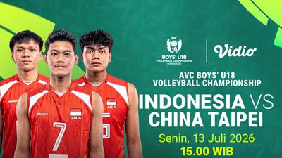 Jadwal AVC Boys’ U18 Volleyball Championship 2026 - Indonesia vs China Taipei di Vidio