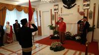 Upacara peringatan HUT ke-80 Kemerdekaan RI di Wina, Austria, pada Minggu (17/8/2025). (Dok. KBRI Wina)
