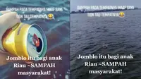 Viral Cewek Buang Sampah di Laut Demi Konten, Banjir Komentar (sumber: TikTok niitadiita69)