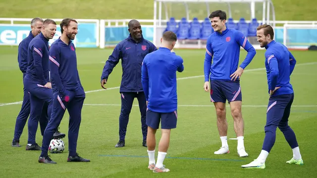 Latihan Inggris Jelang Hadapi Italia di Final