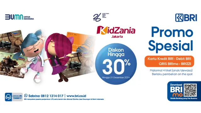 Ajak si Kecil Main di KidZania, Ada Promo Spesial dari BRI, Diskon Hingga 30%!