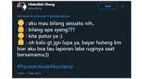 Curhatan Netizen Soal Gaya Pacaran Ala Anak Akutansi (sumber:Twitter/@bulcheng)