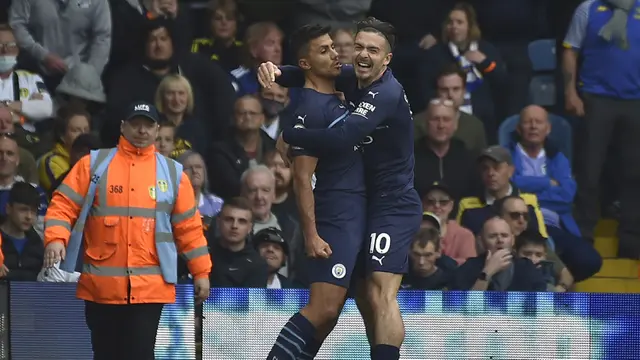 Foto: Aksi Mental Baja Skuat Manchester City Hancurkan Leeds United untuk Tetap Puncaki Klasemen Liga Inggris