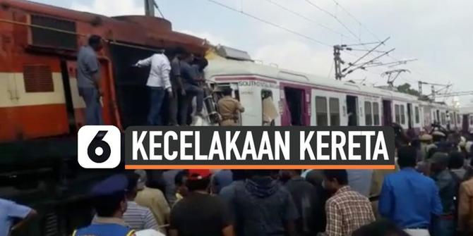 VIDEO: Detik-Detik Dua Kereta Tabrakan Dalam Satu Jalur