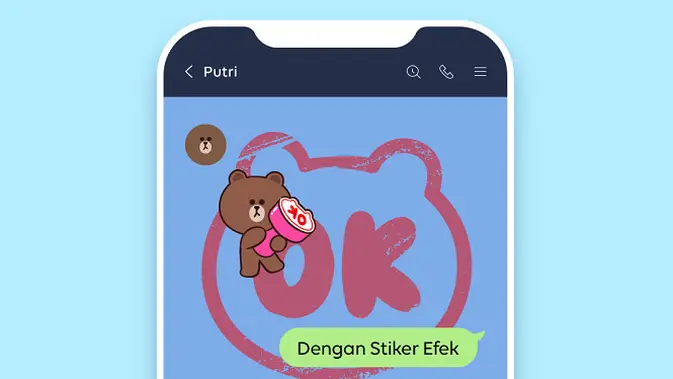 Tampilkan Stiker Efek yang baru meluncur di aplikasi Line. (Doc. Line)