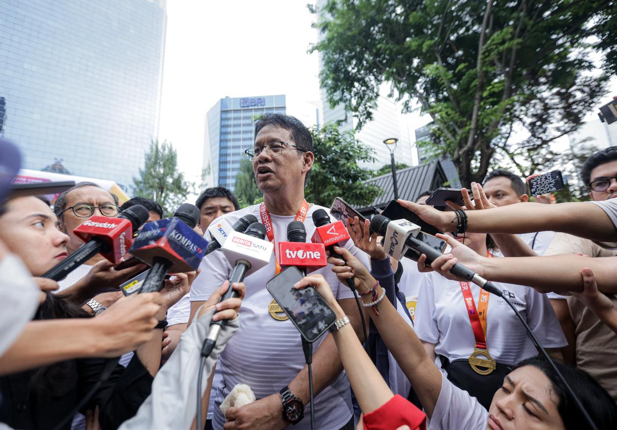 menkeu purbaya di acara Run for Good Journalism 2025