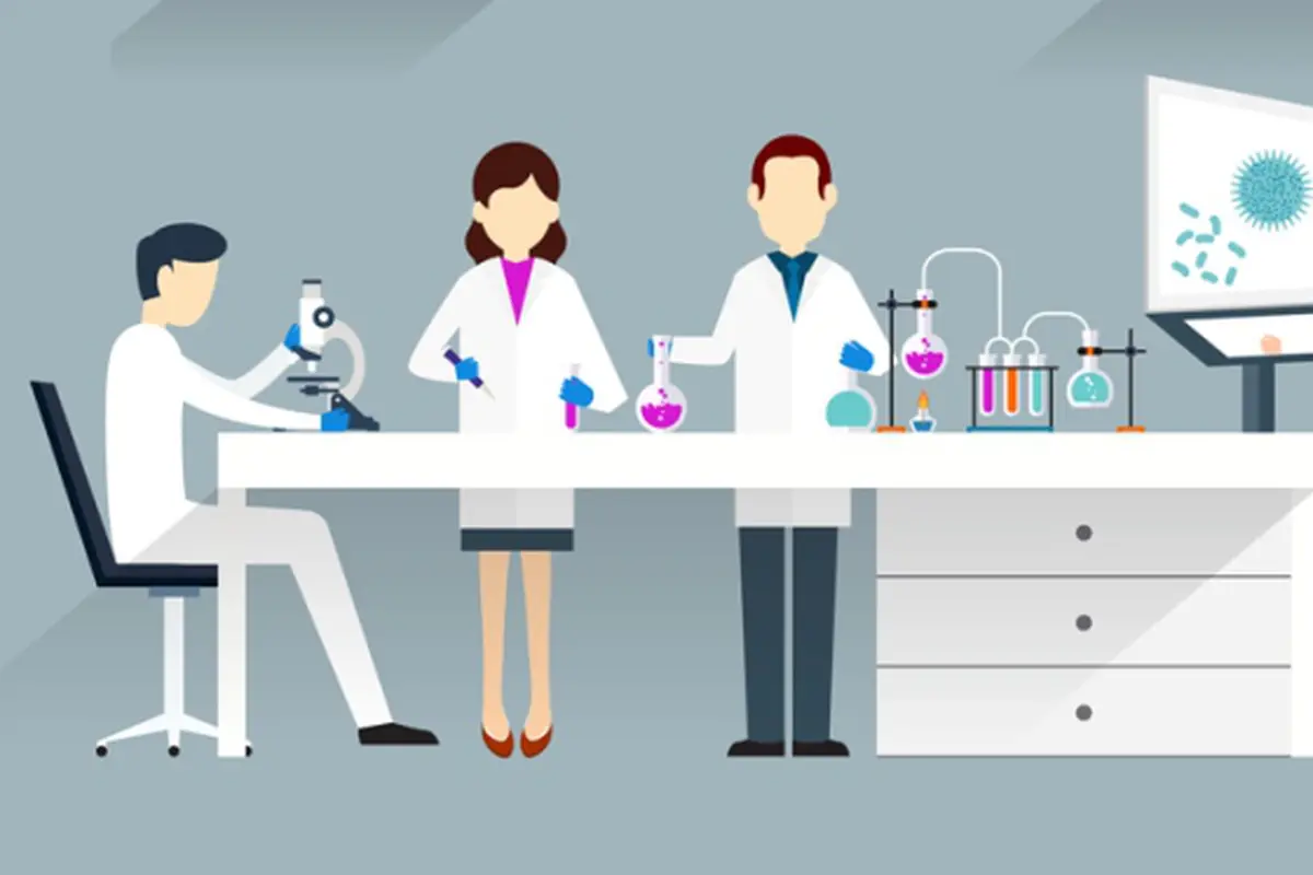 Ilustrasi Ilmuwan, Peneliti, Penelitian, Laboratorium