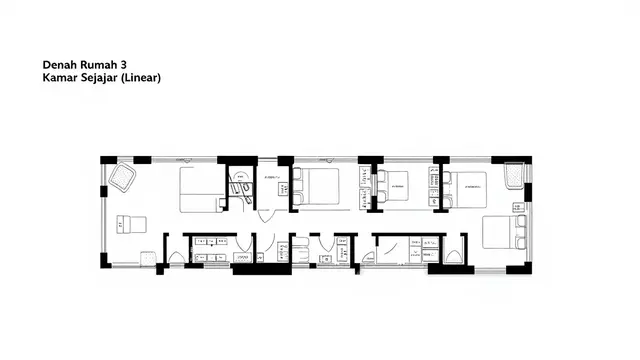 Denah Rumah Sederhana 3 Kamar