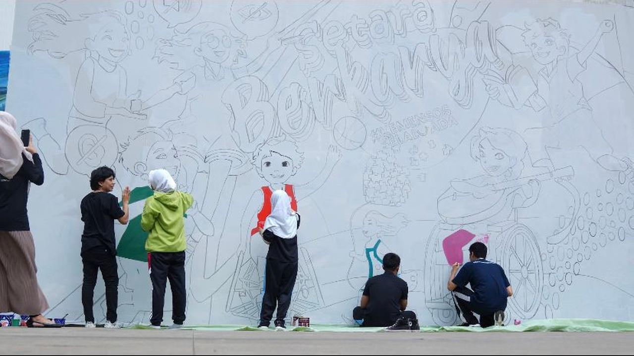 Kemensos mengadakan pra-acara bertajuk “Live Mural #SetaraBerkarya” di Taman Ismail Marzuki sejak tanggal 25 November 2024 (Istimewa)