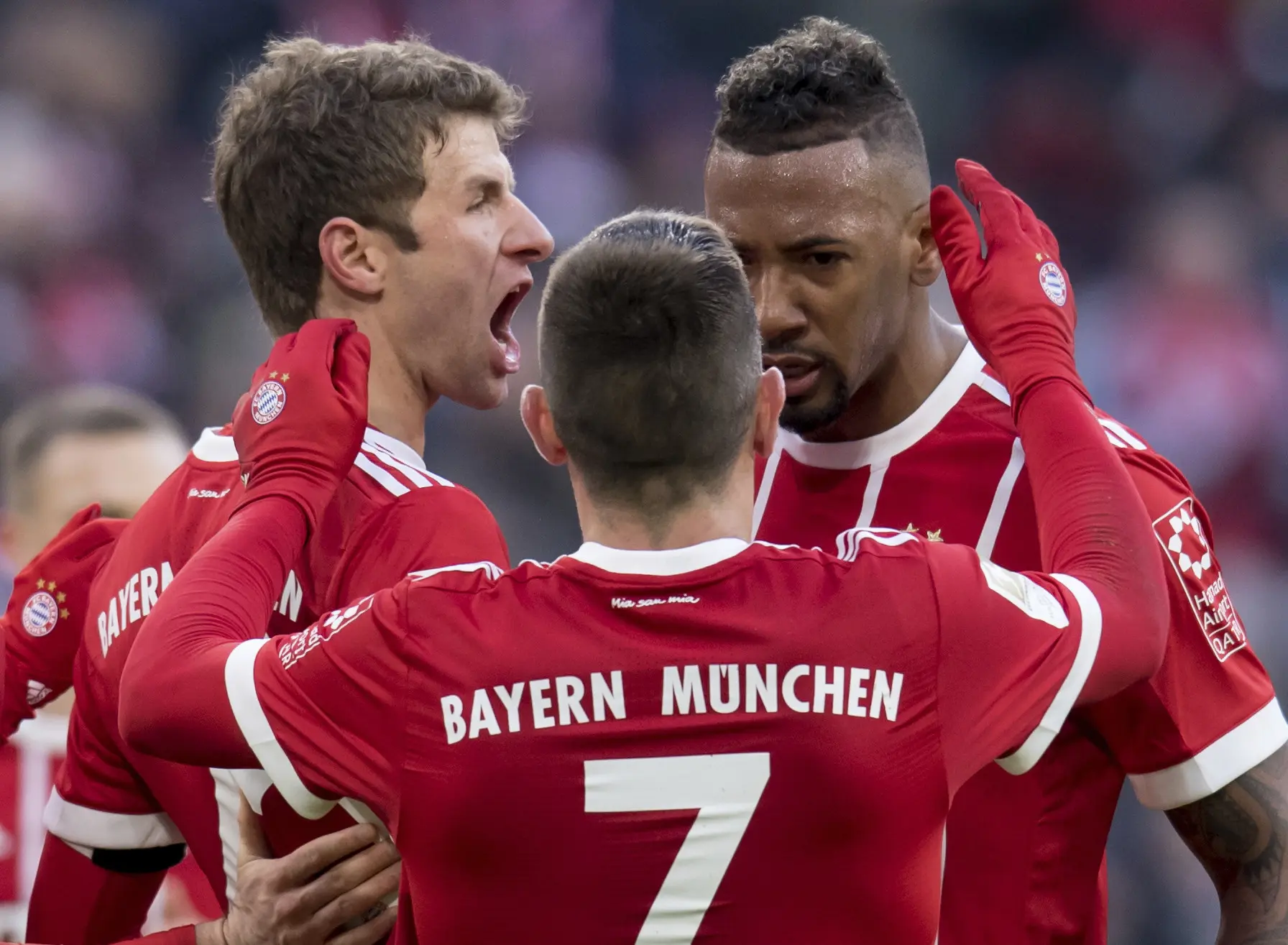 Bayern Munchen berhasil mengatasi perlawanan Werder Bremen pada laga pekan ke-19 Bundesliga 2017-2018 di Allianz Arena, Minggu (21/1/2018). (Sven Hoppe/dpa via AP)