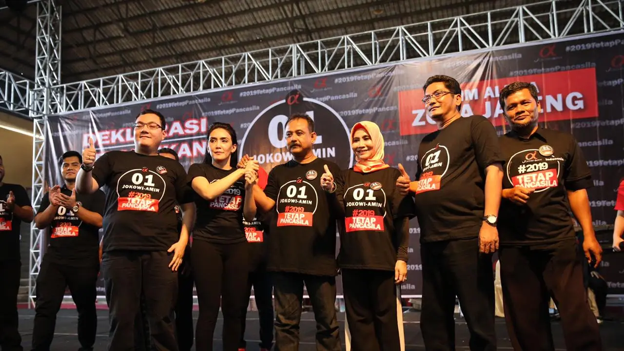 Relawan yang menamakan diri Tim Alpha Nasional mendeklarasikan dukungan terhadap pasangan calon presiden dan wakil presiden Jokowi-Ma’ruf Amin. (Istimewa)