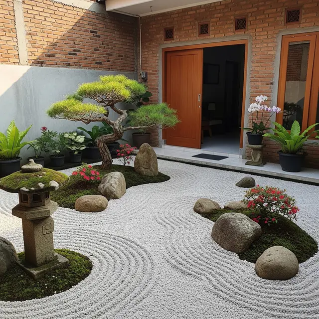 6 Taman Kering dengan Batu Koral Putih, Halaman Rumah Minimalis