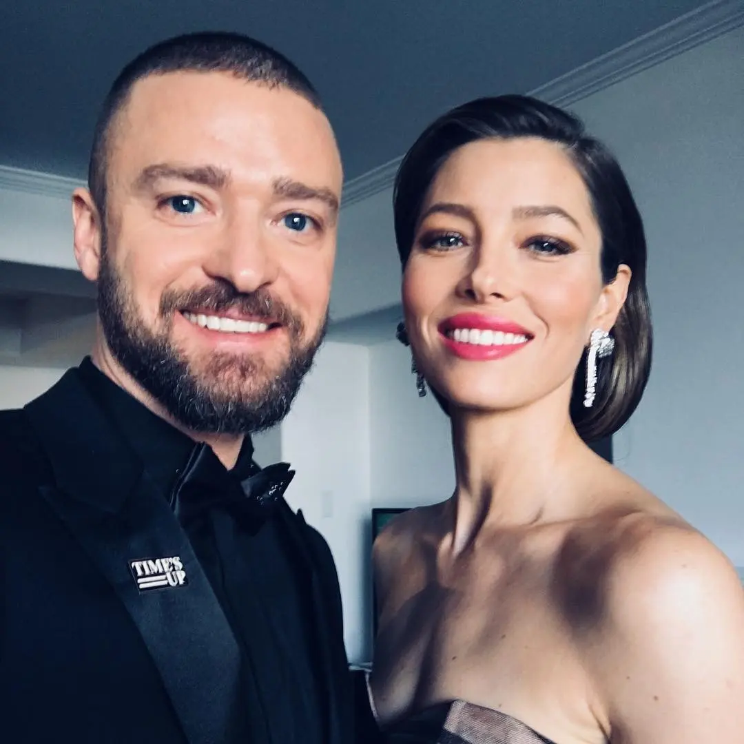 Justin Timberlake dan Jessica Biel saat Golden Globes 2018. (Instagram - @justintimberlake)
