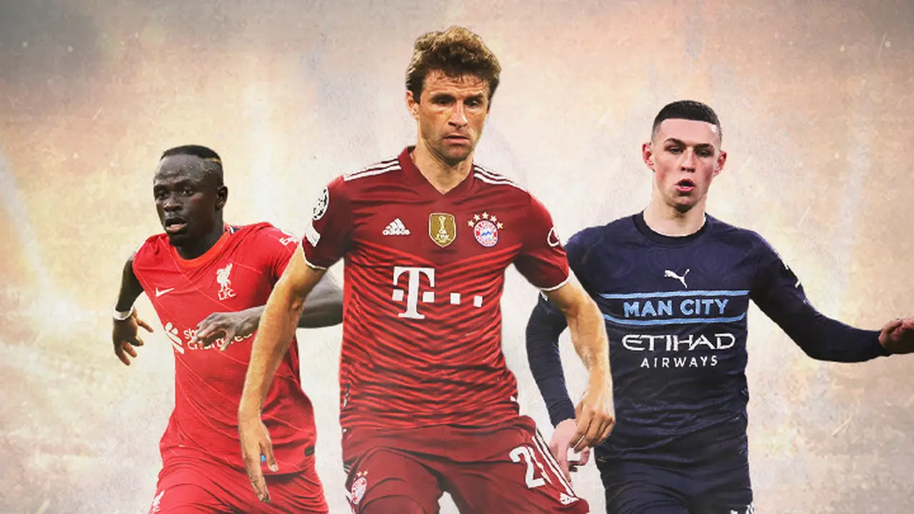 Ilustrasi - Sadio Mane, Thomas Muller, Phil Foden