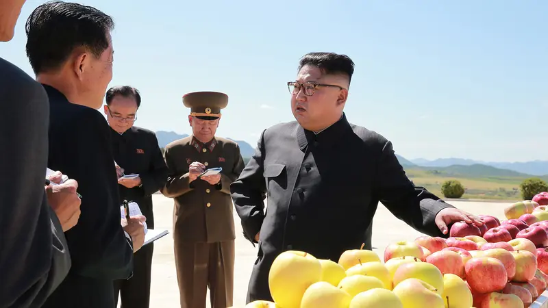 Kim Jong Un saat Kunjungi Perkebunan Buah