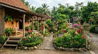 11 Inspirasi Halaman Rumah Kampung dengan Kebun Bunga, Cantik Penuh Warna