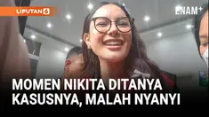 Momen unik terjadi saat Aktris Nikita Mirzani selesai menjalani sidang lanjutan kasus dugaan pemerasan di Pengadilan Negeri Jakarta Selatan, Kamis (11/9) sore.