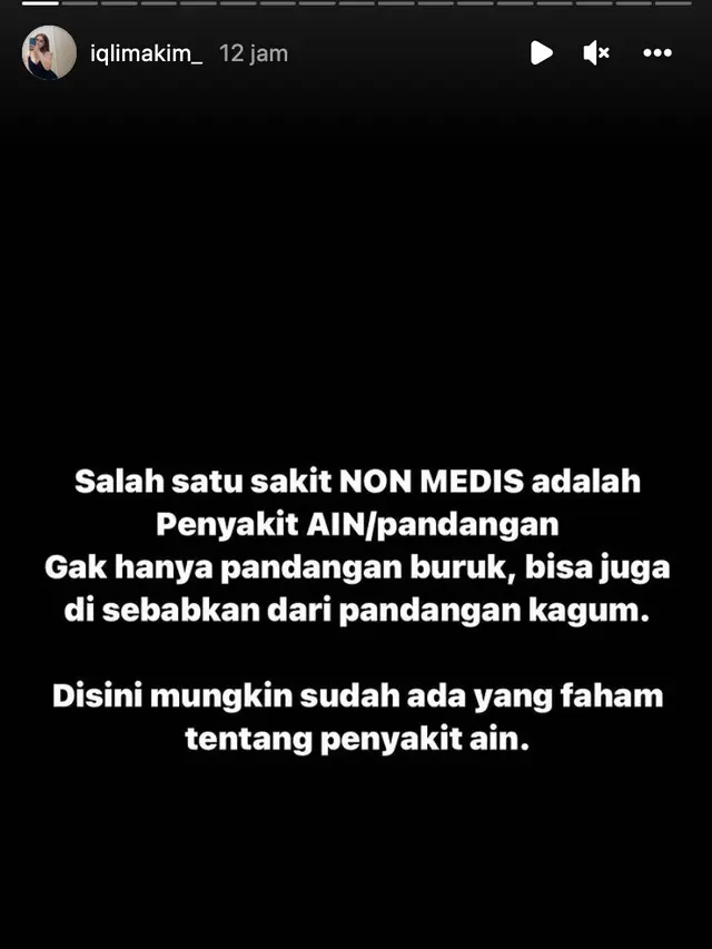 Unggahan Iqlima Kim. (Foto: Dok. Instagram @iqlimakim_)