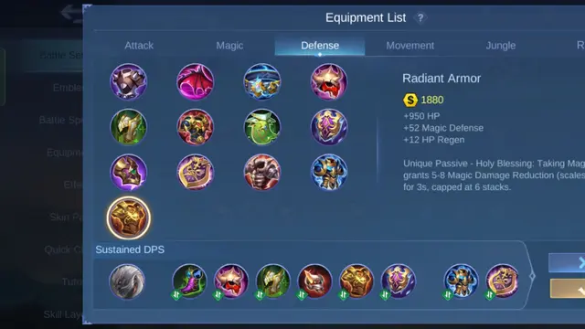 Build Item Baxia Mobile Legends