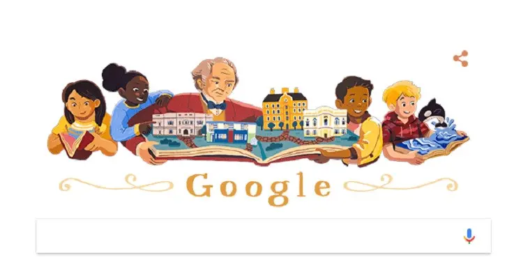 Google Doodle George Peabody (Sumber Foto: Google)