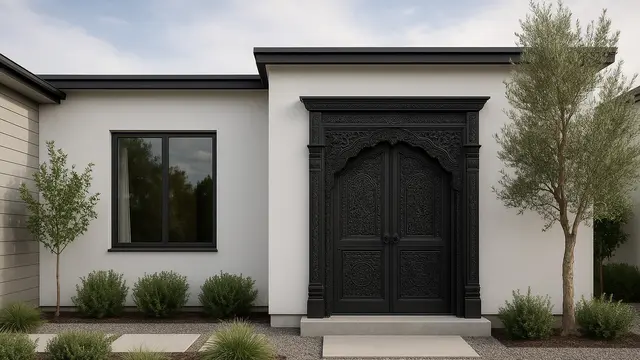 7 Gambar Rumah Minimalis dengan Pintu Gebyok 2025, Tren Hunian Unik yang Lagi Digemari