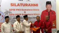 Ketua DPD PDIP Sumut, Rapidin Simbolon, kunjungan silaturahmi ke Kantor DPW PKS Sumut, di Kota Medan, Rabu (10/7/2024)