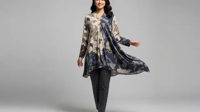 Tunik Batik Premium dengan Bahan Flowing