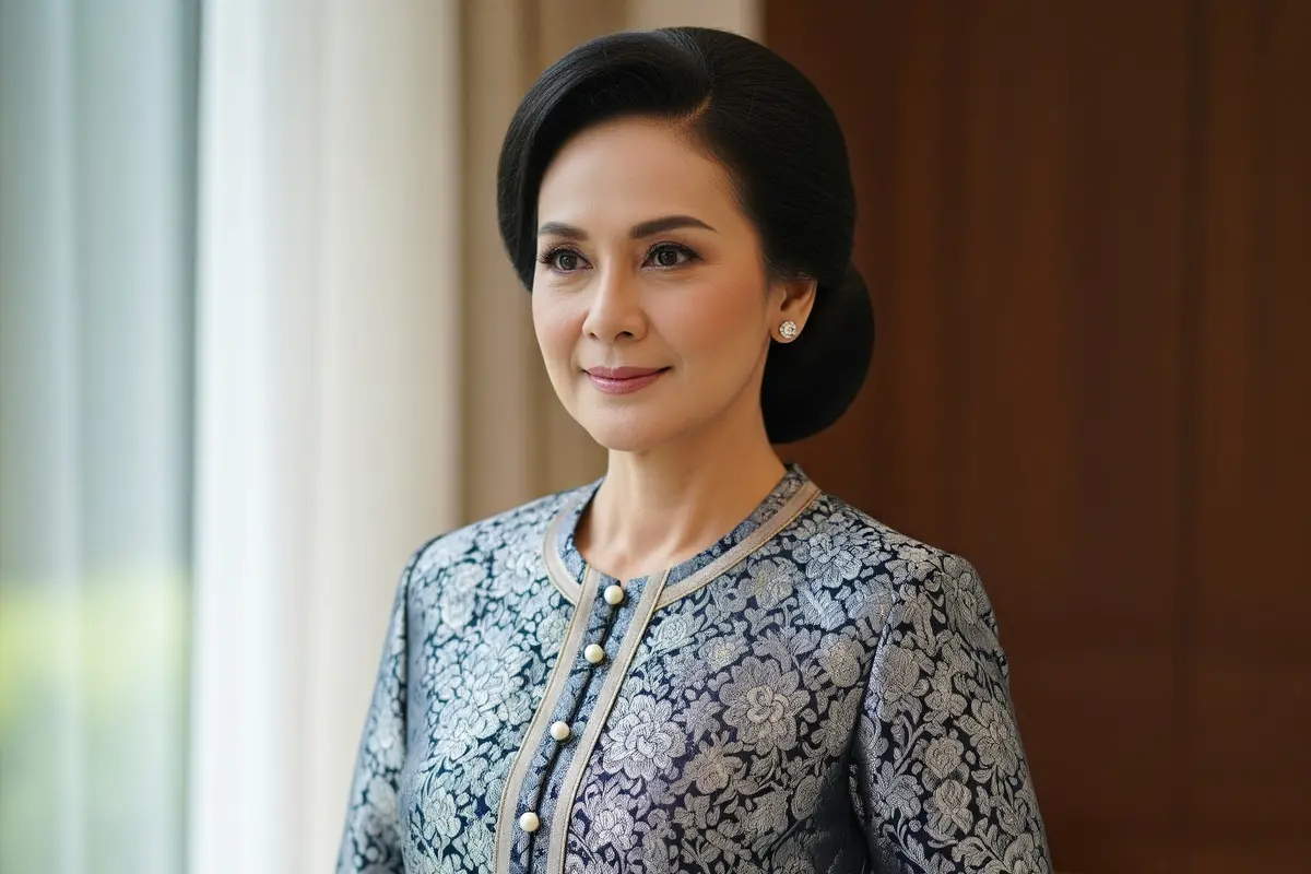 Panduan Belanja Gamis Brokat untuk Wanita 50 Tahun (Image by Gemini AI)